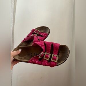 Birkenstock Hot Pink Jeweled Florida Sandals L9